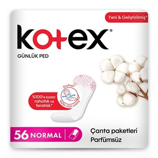 KOTEX NORMAL GÜNLÜK PED 56'LI PARFÜMSÜZ
