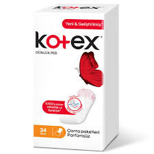 KOTEX İNCE GÜNLÜK PED PARFÜMSÜZ 34'LÜ