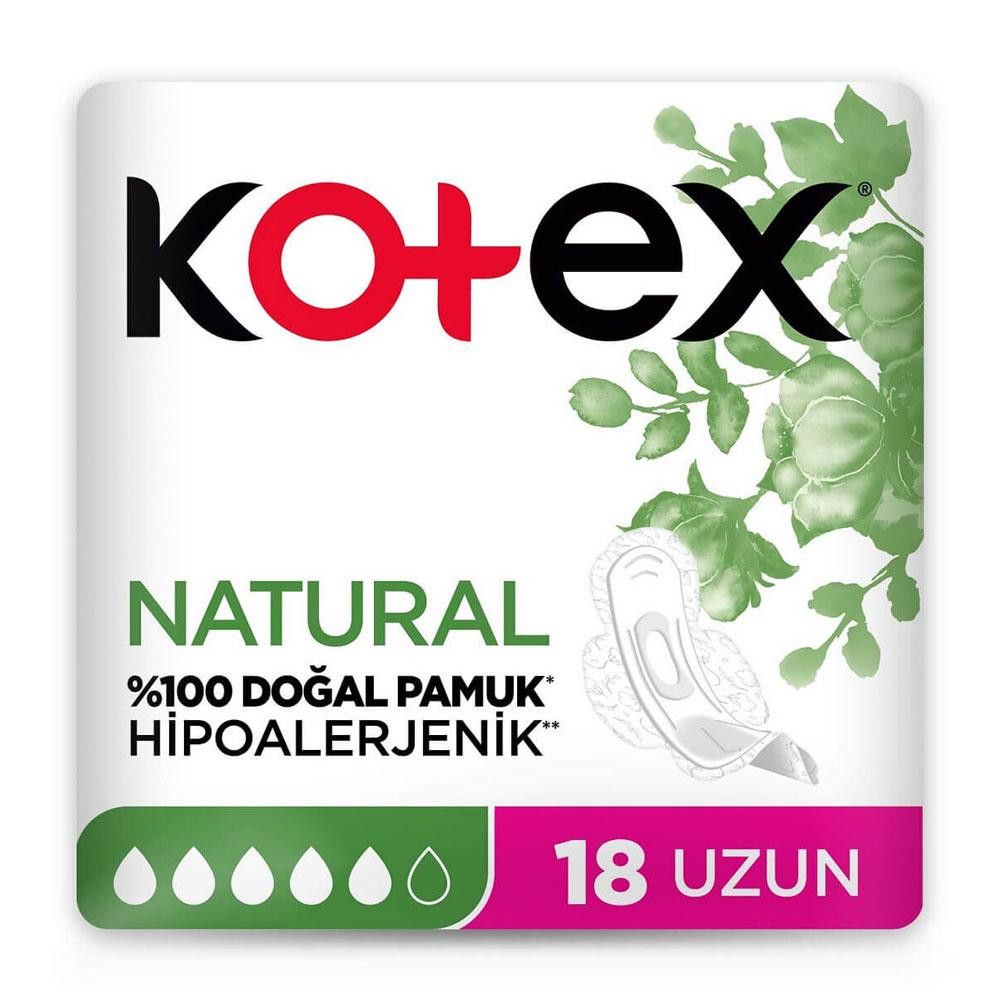 KOTEX NATUREL UZUN 18'Lİ
