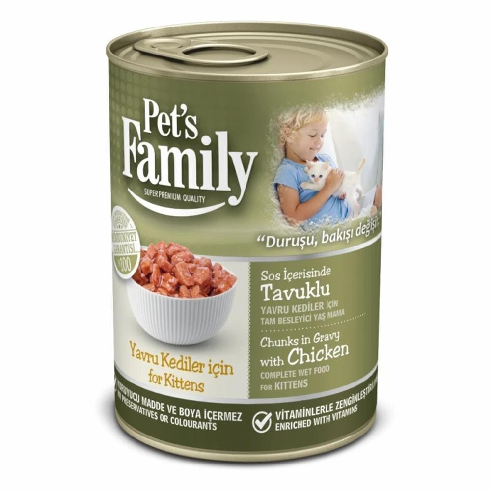 PET'S FAMİLY KEDİ MAMA KONS.TAV.YAVRU KEDİ 410GR