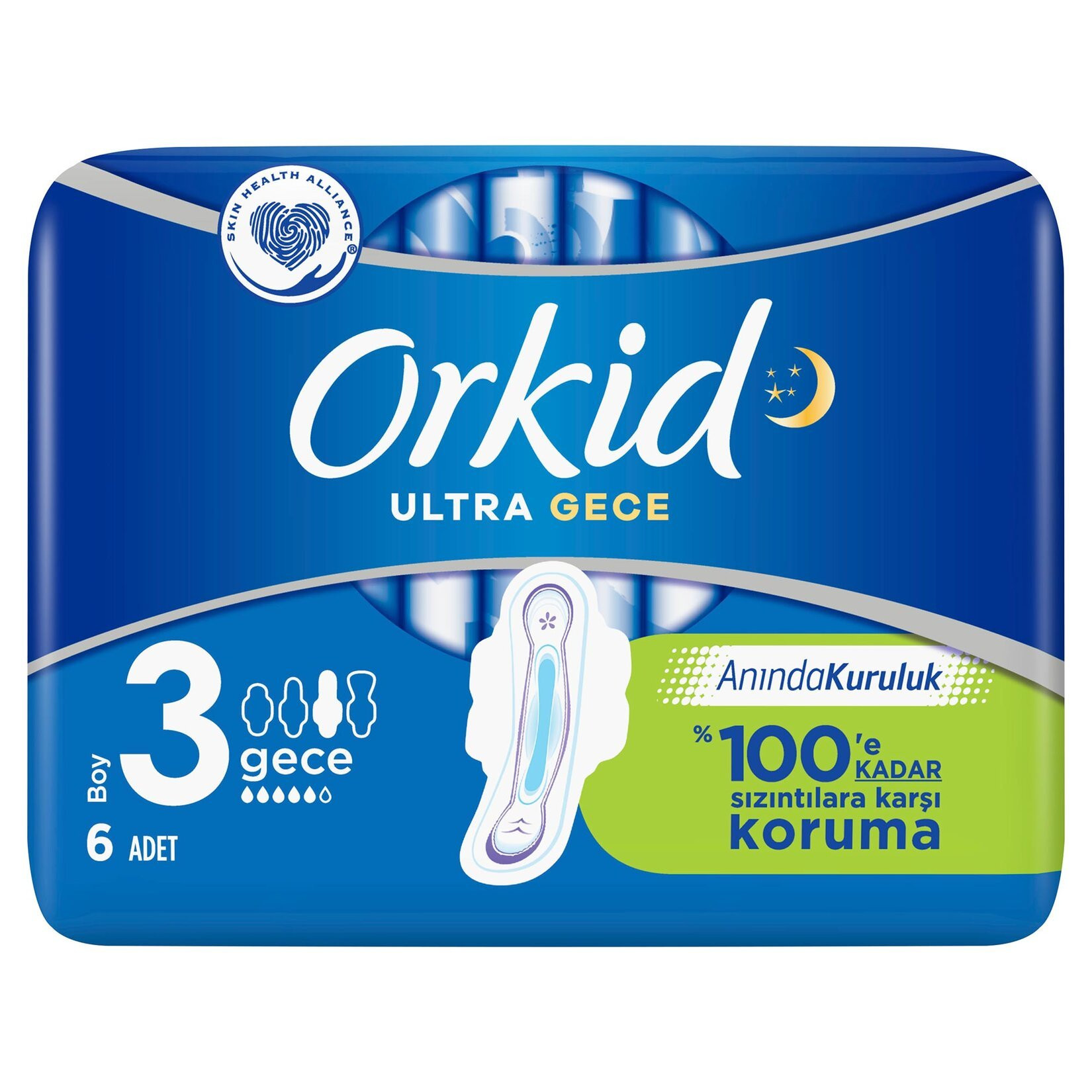 ORKİD ULTRA HİJYENİK PED GECE NO:3 6'LI