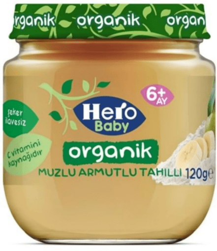 HERO BABY ORGANİK MUZLU ARMUTLU 120GR