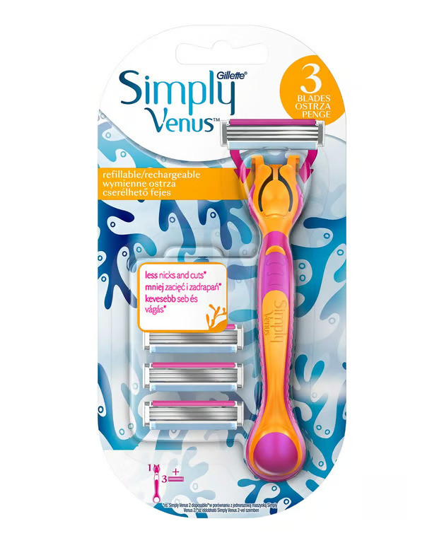 GİLLETTE VENUS SİMPLY 3 TIRAŞ MAKİNESİ+3 YEDEK BIÇAK